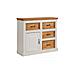 Selma Credenza Con 4 Cassetti E 1 Anta In Pino Bianco E Cera Antimacchia - Foto miniatura 1
