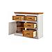 Selma Credenza Con 4 Cassetti E 1 Anta In Pino Bianco E Cera Antimacchia - Foto miniatura 3