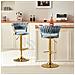 Set 2 Sgabelli Cucina Bar Schienale Intrecciato In Velluto Grigio Struttura Oro - Foto miniatura 5