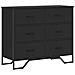 Cassettiera Nera 91x35,5x74,5 Cm In Truciolato - Foto miniatura 2
