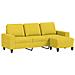 Lusso Casadino -  Divano A 3 Posti Con Poggiapiedi Giallo Chiaro 180cm In Tessuto - Foto miniatura 1