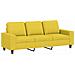 Lusso Casadino -  Divano A 3 Posti Con Poggiapiedi Giallo Chiaro 180cm In Tessuto - Foto miniatura 2