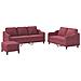 Set di Divani 3 pz con Cuscini Rosso Vino in Tessuto - Foto miniatura 1