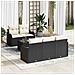 Set Divano da Giardino  6 Pezzi con Cuscini in Polyrattan Nero, Divano da Giardino  2 Posti con Scorta & Cuscini in Polyrattan Nero - Foto miniatura 2