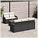Set Divano da Giardino  6 Pezzi con Cuscini in Polyrattan Nero, Divano da Giardino  2 Posti con Scorta & Cuscini in Polyrattan Nero - Foto miniatura 3