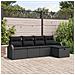 Set Divano da Giardino a 5 Pezzi con Cuscini Nero Polyrattan - Foto miniatura 2