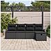 Set Divano da Giardino a 5 Pezzi con Cuscini Nero Polyrattan - Foto miniatura 3