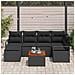 Set Divano da Giardino Modulari in Rattan Nero con Cuscini - 7 Pezzi, Divano da Giardino 2 Posti con Cuscini in Polyrattan Nero - Foto miniatura 3