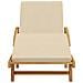Lettino Prendisole Pieghevole con Ruote e Cuscino Beige Legno Massello di Acacia - Foto miniatura 4
