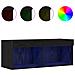 Cabinet TV  con luci LED 2 pz Nero Rovere 80x30x30 cm - Foto miniatura 2