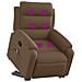 Poltrona Alzapersona Massaggiante Reclinabile Marrone Tessuto - Foto miniatura 3