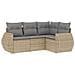 Set Divano da Giardino 4 pz con Cuscini Beige in Polyrattan - Foto miniatura 1
