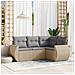 Set Divano da Giardino 4 pz con Cuscini Beige in Polyrattan - Foto miniatura 2