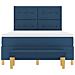 Letto a doga  con materasso e panchina Blu 140x200 cm Tessuto - Foto miniatura 9