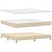 Letto Box Spring con Materasso e Panchetta Crema 200x200 cm Tessuto - Foto miniatura 3