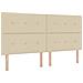 Letto Box Spring con Materasso e Panchetta Crema 200x200 cm Tessuto - Foto miniatura 7
