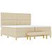 Letto Box Spring con Materasso e Panchetta Crema 200x200 cm Tessuto - Foto miniatura 8