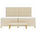 Letto Box Spring con Materasso e Panchetta Crema 200x200 cm Tessuto - Foto miniatura 9