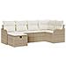 Set Divano da Giardino con cuscino 6 pcs Beige Poly Rattan - Foto miniatura 1