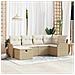 Set Divano da Giardino con cuscino 6 pcs Beige Poly Rattan - Foto miniatura 2