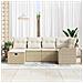 Set Divano da Giardino con cuscino 6 pcs Beige Poly Rattan - Foto miniatura 3