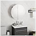 Armadio da Bagno con Specchio Rotondo e LED Rovere 40x40x17,5cm - Foto miniatura 2