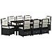 Set da Pranzo per Giardino 9 pcs Nero polyrattan - Foto miniatura 1