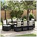 Set da Pranzo per Giardino 9 pcs Nero polyrattan - Foto miniatura 2