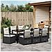 Set da Pranzo per Giardino 9 pcs Nero polyrattan - Foto miniatura 4