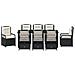 Set da Pranzo per Giardino 9 pcs Nero polyrattan - Foto miniatura 7