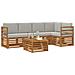 Set divani con cuscino 6 pcs Grigio Naturale e Chiaro - Foto miniatura 3