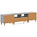 Mobile TV LED a 3 pezzi Sonoma grigio Legno ingegnerizzato - Foto miniatura 6