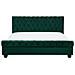 Letto Matrimoniale In Velluto Verde Stile Chesterfield 180x200cm Avallon - Foto miniatura 11