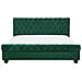 Letto Matrimoniale In Velluto Verde Stile Chesterfield 180x200cm Avallon - Foto miniatura 4