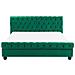 Letto Matrimoniale In Velluto Verde Stile Chesterfield 180x200cm Avallon - Foto miniatura 18