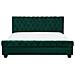 Letto Matrimoniale In Velluto Verde Stile Chesterfield 180x200cm Avallon - Foto miniatura 15