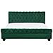 Letto Matrimoniale In Velluto Verde Stile Chesterfield 180x200cm Avallon - Foto miniatura 7