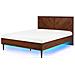 Letto In Legno Marrone Scuro E Led 160x200cm Mialet - Foto miniatura 12