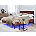 Letto In Legno Marrone Scuro E Led 160x200cm Mialet - Foto miniatura 15