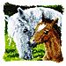 Cuscino A Crochet, Soggetto: Cavallo E Puledro - Foto miniatura 2