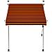 Tenda da Sole Retrattile Manuale 150 cm Arancione e Marrone - Foto miniatura 3