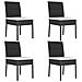 Sedie da Pranzo per Giardino 4 pz in Polyrattan Nero - Foto miniatura 1