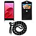 Catena Di Telefoni Cellulari Compatibile Con Asus Zenfone 4 Selfie Pro In Nero Argento - Coperchio Protettivo In Silicone Con Anelli D'argento, Cinturino In Corda E Custodia Staccabile - Foto miniatura 7