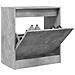 Scarpiera Grigio Cemento 60x34x63,5 Cm In Legno Multistrato - Foto miniatura 1