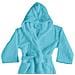 Accappatoio Con Cappuccio In Morbida Spugna Mod. Sophie Tinta Unita Vari Colori L Turchese - Foto miniatura 3