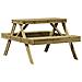Tavolo Da Picnic 105x134x75 Cm In Legno Impregnato Di Pino - Foto miniatura 2