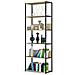 Scaffale stile loft con ripiani in legno, 6 ripiani, 70x32x192 cm, Colore Nero e Quarcia Artisan - Foto miniatura 2