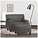 Lusso Casadino -  Poltrona Con Poggiapiedi Grigio 60 Cm In Similpelle - Foto miniatura 7