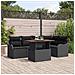 Set Divano da Giardino  6 Pezzi con Cuscini in Rattan Nero, Divano da Giardino 2 Posti con Ripostiglio e Cuscini in Rattan Nero - Foto miniatura 2