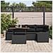 Set Divano da Giardino  6 Pezzi con Cuscini in Rattan Nero, Divano da Giardino 2 Posti con Ripostiglio e Cuscini in Rattan Nero - Foto miniatura 3